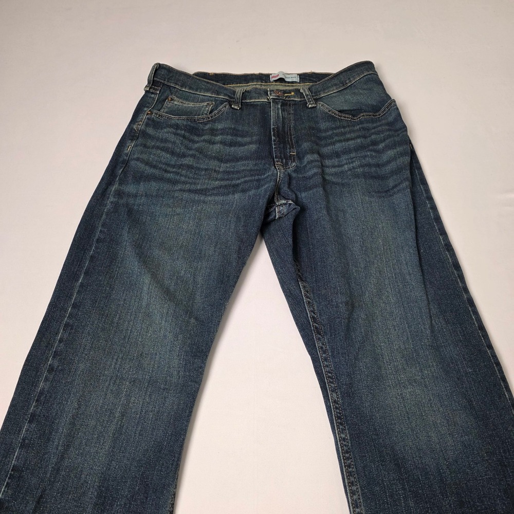 Wrangler Relaxed Strait Boot Jeans Mens 34x30 Blue Medium Wash Stretch Denim